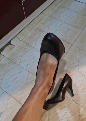 Siyah Minimalist Stiletto Topuklu Kadın Ayakkabı - Görsel 2