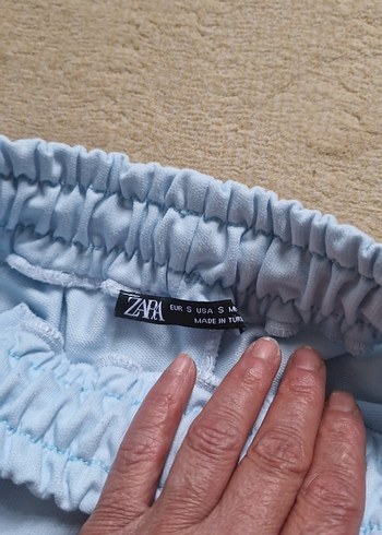 Mavi Pamuklu Mini Rahat Şort - Görsel 2