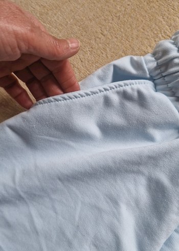 Mavi Pamuklu Mini Rahat Şort - Görsel 3