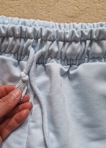 Mavi Pamuklu Mini Rahat Şort - Görsel 4