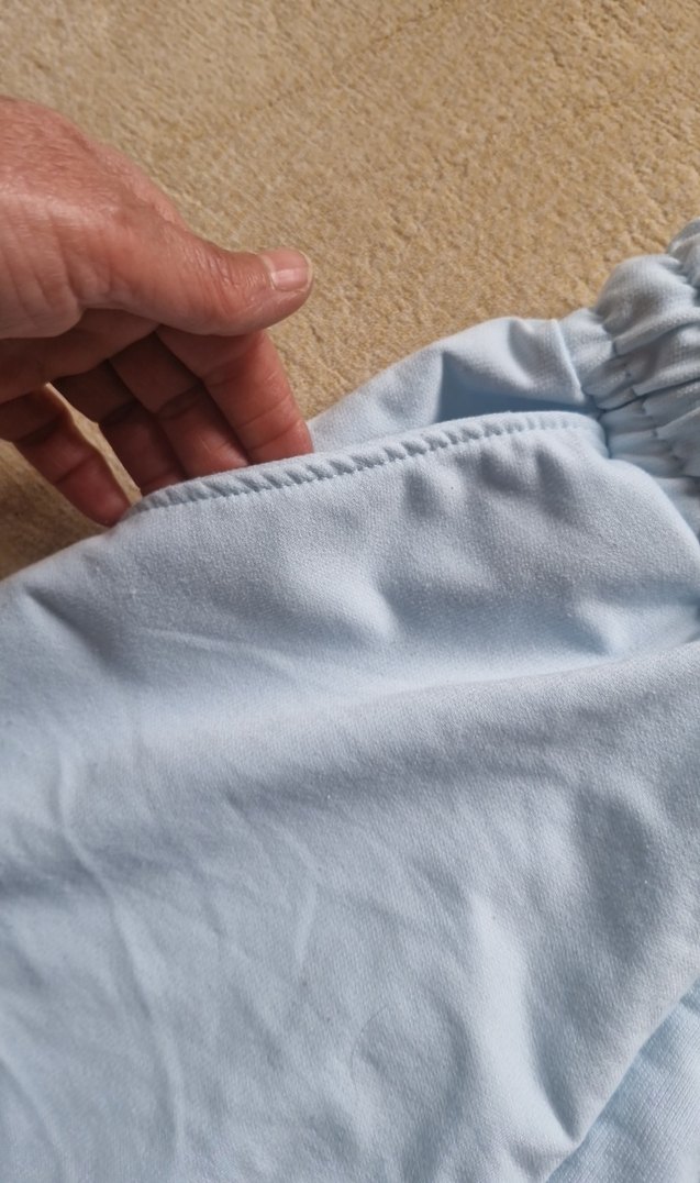 Mavi Pamuklu Mini Rahat Şort - Görsel 3