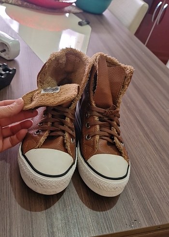 Kahverengi Kürklü Deri Kadın Spor Ayakkabı - Görsel 8