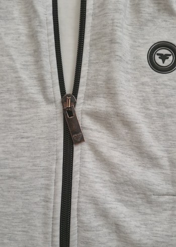 Gri Kapüşonlu Fermuarlı Erkek Sweatshirt - Görsel 3