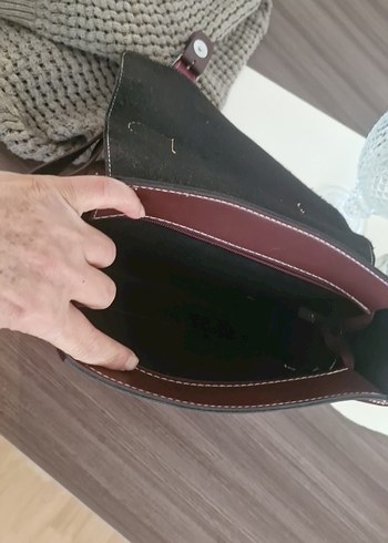 Kahverengi Deri Tokalı Kadın Çanta - Görsel 3