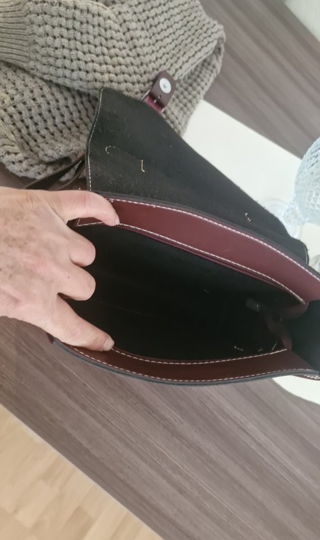 Kahverengi Deri Tokalı Kadın Çanta - Görsel 3