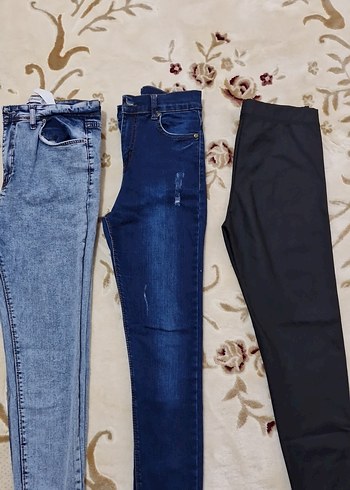 Elastik Bel Kadın Kot Pantolonlar - Gri, Mavi, Siyah - Görsel 2