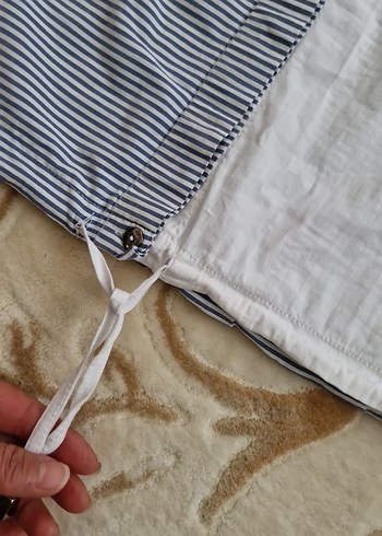 Gri Keten Kadın Gömlek, Düğmeli, Salaş Kesim - Görsel 4