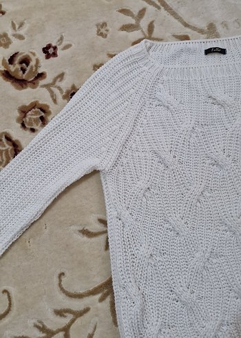 Beyaz Örgü Kadın Kazak - Görsel 3