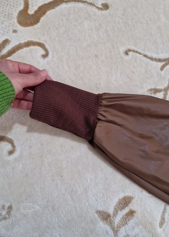 Kahverengi Drapeli Uzun Kollu Bluz - Görsel 3