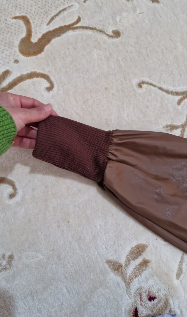 Kahverengi Drapeli Uzun Kollu Bluz - Görsel 3