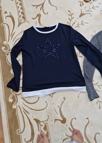 Gri Kadın Triko Kazak, Uzun Kollu, Rahat Kesim - Görsel 3