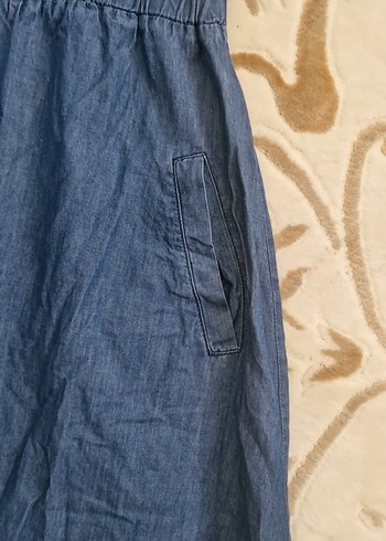 Kadın Uzun Kot Elbise Uzun Kollu Bohem - Görsel 2