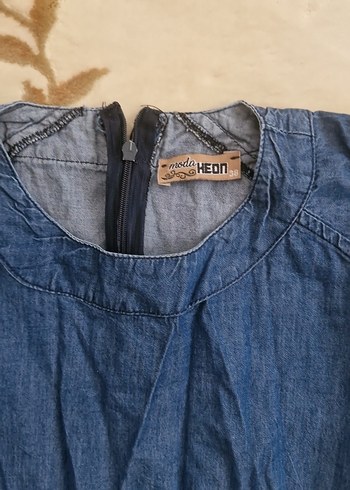 Kadın Uzun Kot Elbise Uzun Kollu Bohem - Görsel 3