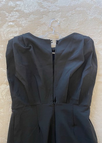 Siyah Drapeli Straplez Uzun Tulum - Görsel 2