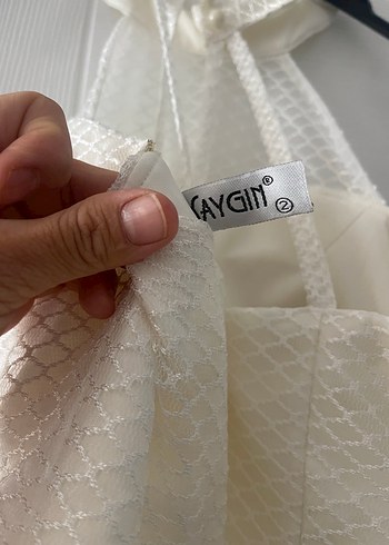 Modern Klasik Beyaz Mini arkası kuyruklu abiye - Görsel 3