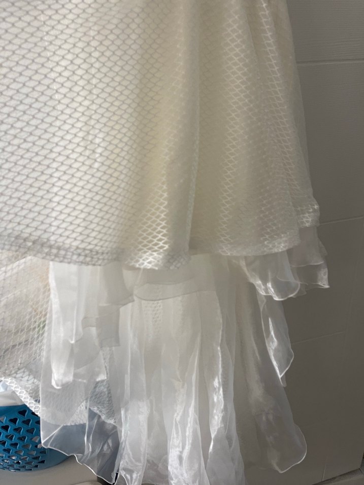 Modern Klasik Beyaz Mini arkası kuyruklu abiye - Görsel 5