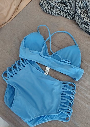 Mavi Bant Detaylı Mini Bikini Takımı - Görsel 3