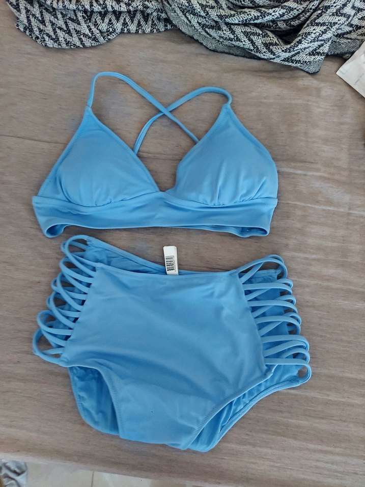 Mavi Bant Detaylı Mini Bikini Takımı - Görsel 2