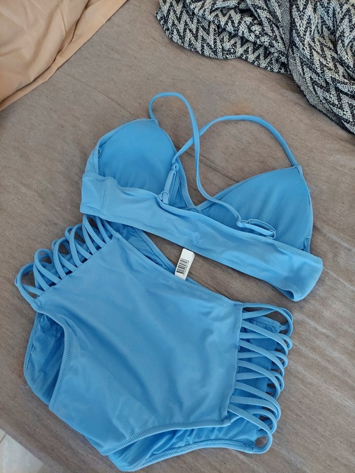 Mavi Bant Detaylı Mini Bikini Takımı - Görsel 3