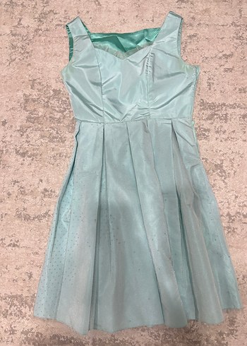 V yaka, pileli midi elbise - Görsel 3