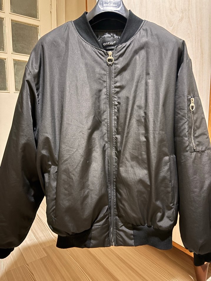 Siyah Kadın Fermuarlı Bomber Ceket - Görsel 2