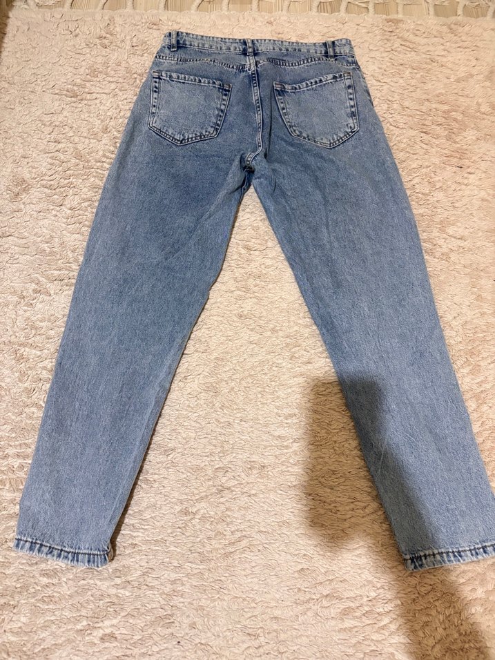 Pastel Mavi Midi Kadın Denim Pantolon - Görsel 2