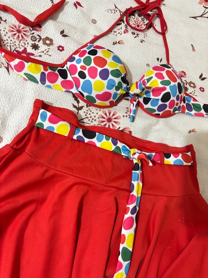 Renkli Desenli Bohem Bikini Takımı - Görsel 3