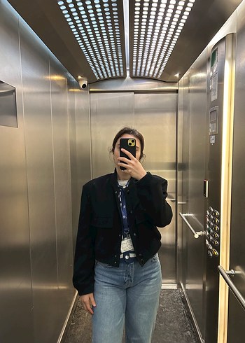 m Beden siyah Renk Zara Siyah Kadın Mini Ceket