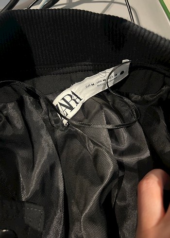 38 Beden Siyah Kadın Deri Mini Bomber Ceket