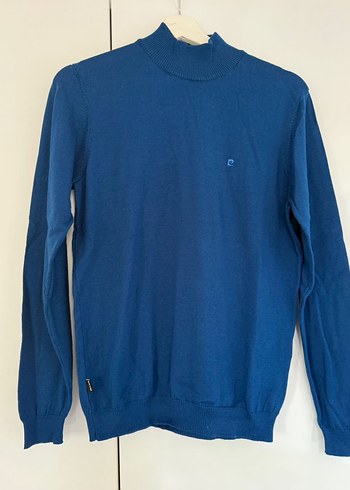 Erkek Mavi Boğazlı Triko Kazak - Görsel 2