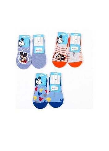 Disney Mickey Lisanslı 6 Çift Çocuk Sneakers Çorap 5 Y - Görsel 2