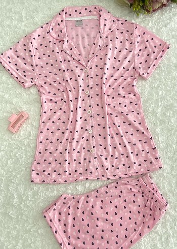 Diger Pembe Kısa Kollu Kadın Pijama Takımı