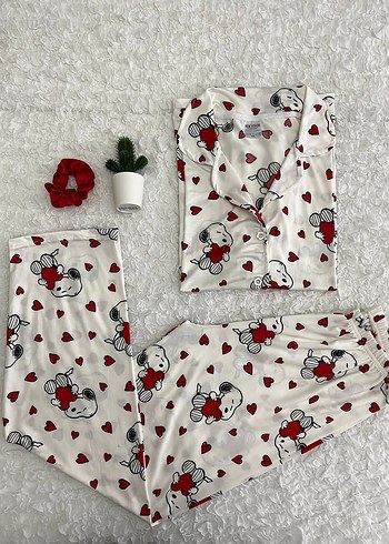 Diger Mini Baskılı Renkli Kadın Pijama Takımı