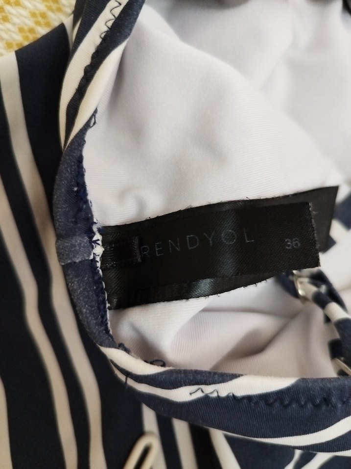 Mavi Zebra Desenli Strappy Mayo - Görsel 4