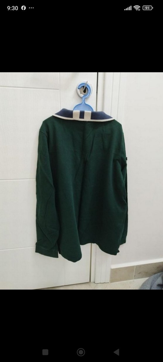 Düğmeli Yeşil Erkek Sweatshirt - Görsel 2