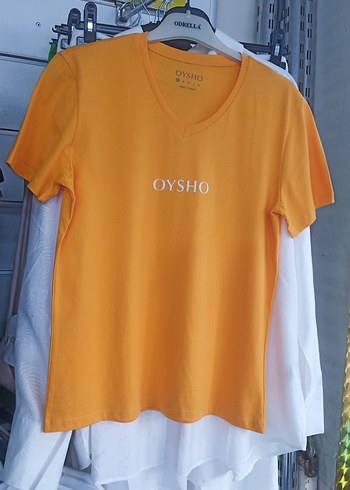 Oysho Sarı V Yaka Kadın Tişört