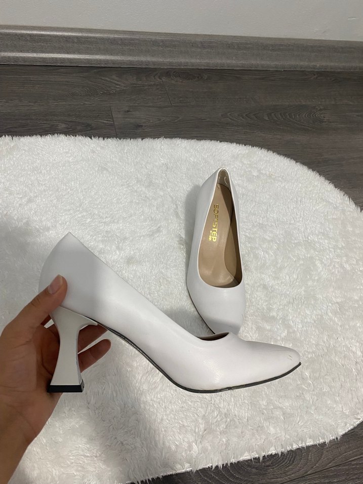 Diger Beyaz Kadın Stiletto Blok Topuk - Görsel 2