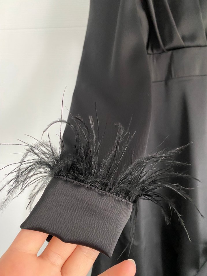 Uzun Siyah Gotik Drapeli Kadın Elbise - Görsel 2