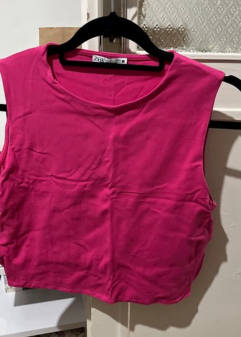 Kadın Pembe Kolsuz Crop Atlet