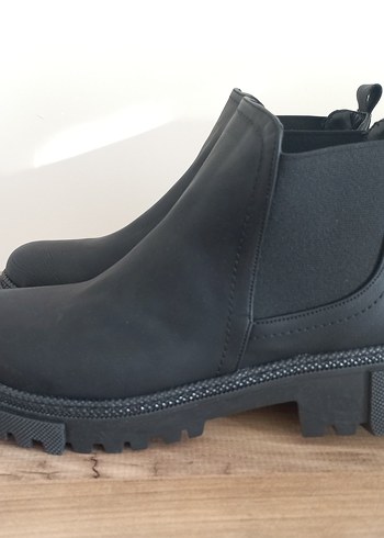 Diğer Siyah Lastik Topuklu Goth Kadın Bot tüm numaralar mevcuttur