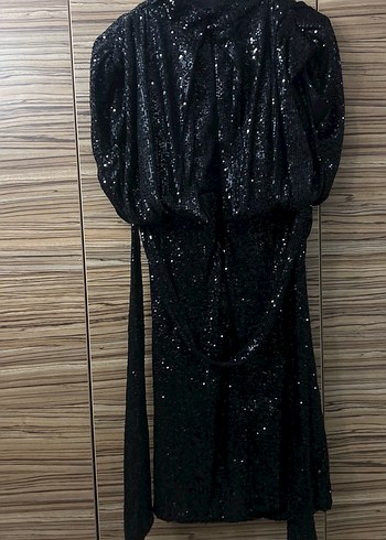 Siyah Drapeli Uzun Abiye Elbise - Görsel 2