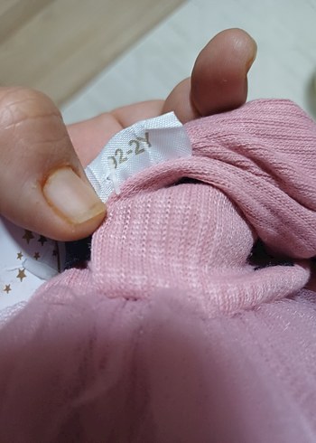 24-36 Ay Beden pembe Renk Puantiyeli Pembe Kız Çocuk Elbise