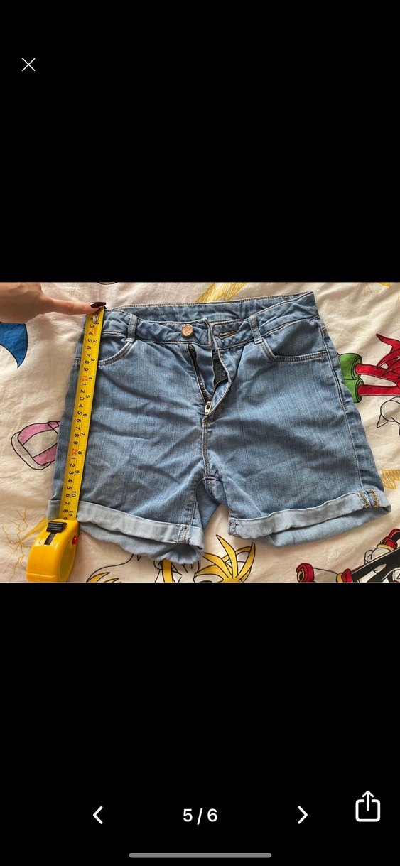 Mavi Mini Denim Şort - Görsel 5