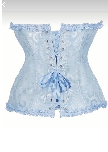 Mavi Straplez Vintage korse - Görsel 3