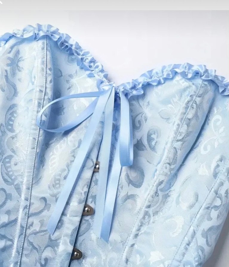 Mavi Straplez Vintage korse - Görsel 4