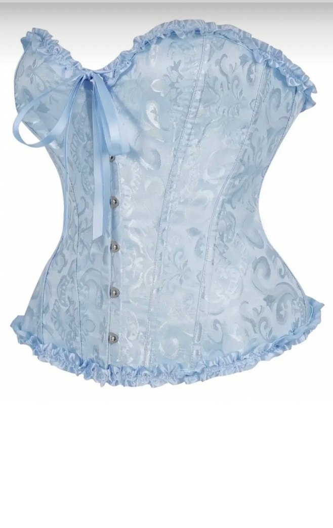 Mavi Straplez Vintage korse - Görsel 2