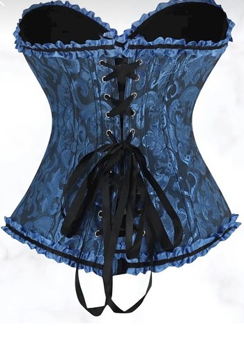 Mavi vintage korse - Görsel 2