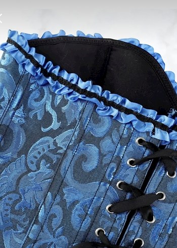 Mavi vintage korse - Görsel 4