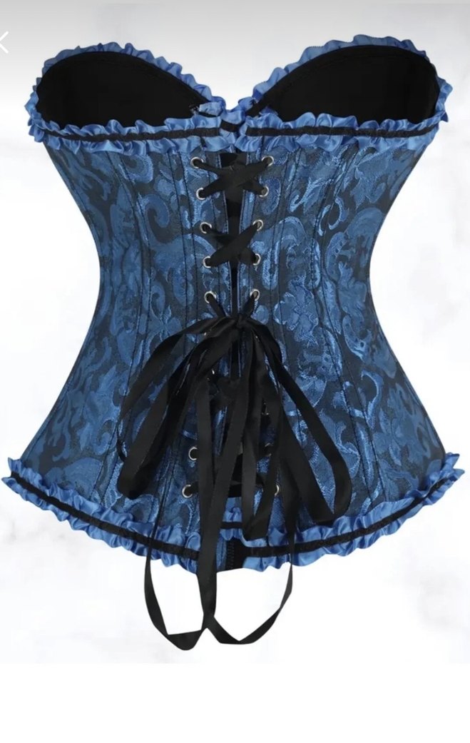 Mavi vintage korse - Görsel 2