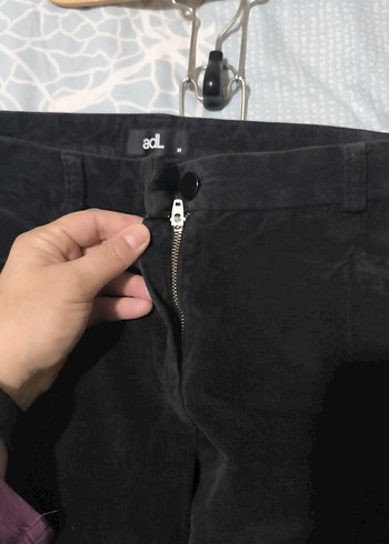 Siyah kadife Kadın Pantolon - Görsel 5